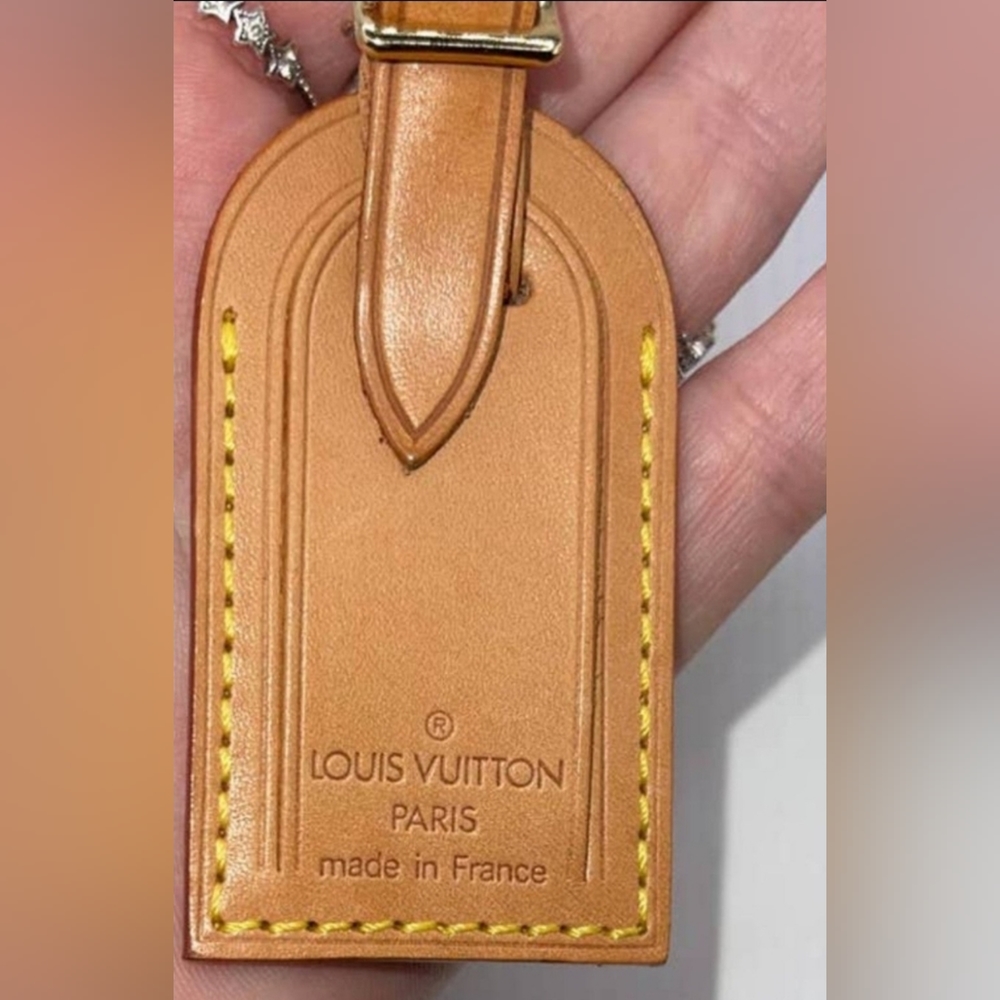 SOLD!! Authentic Louis Vuitton Vachetta Leather Luggage Tag